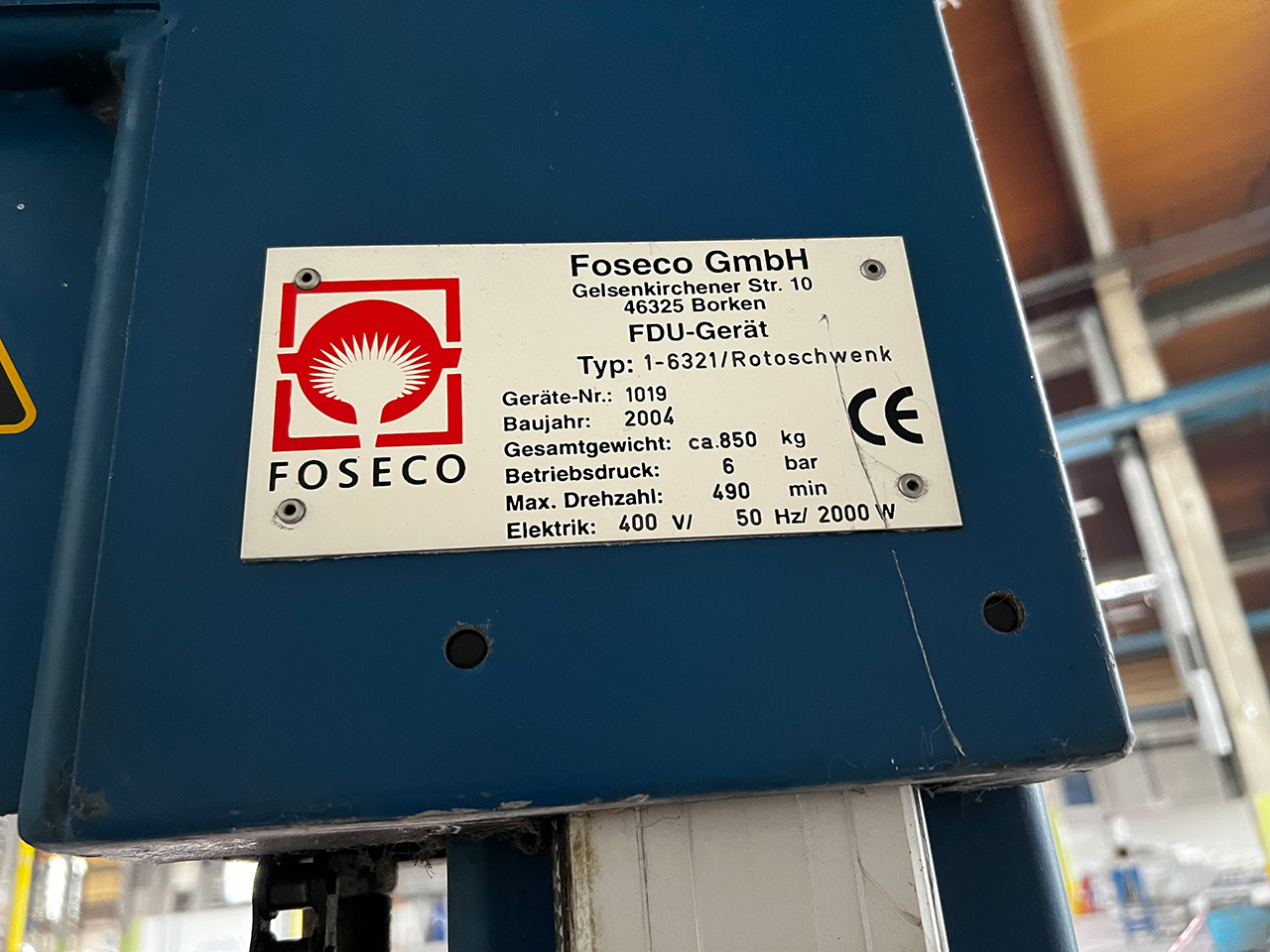 Foseco Rotostativ 1-6321 avgasningsenhet ZU2237, begagnad